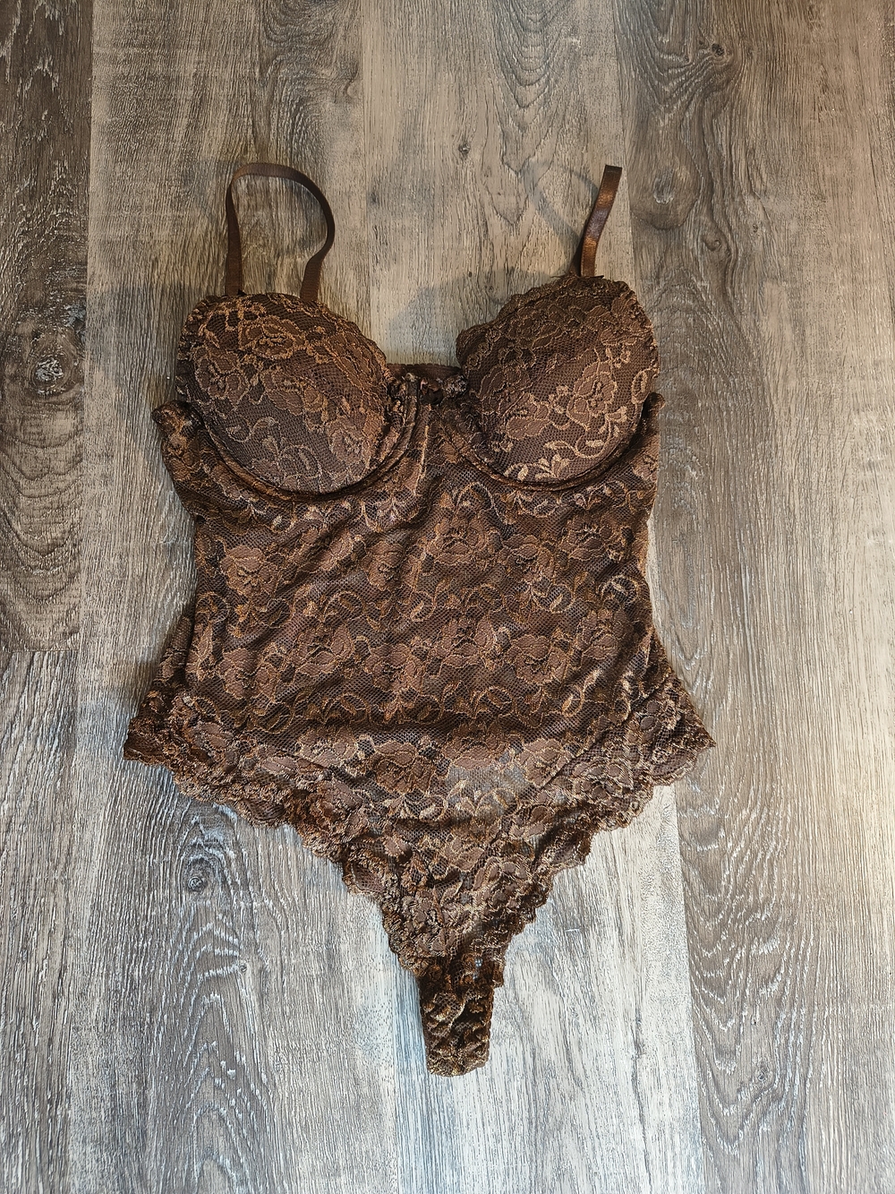 Rampage Brown Lace Bodysuit